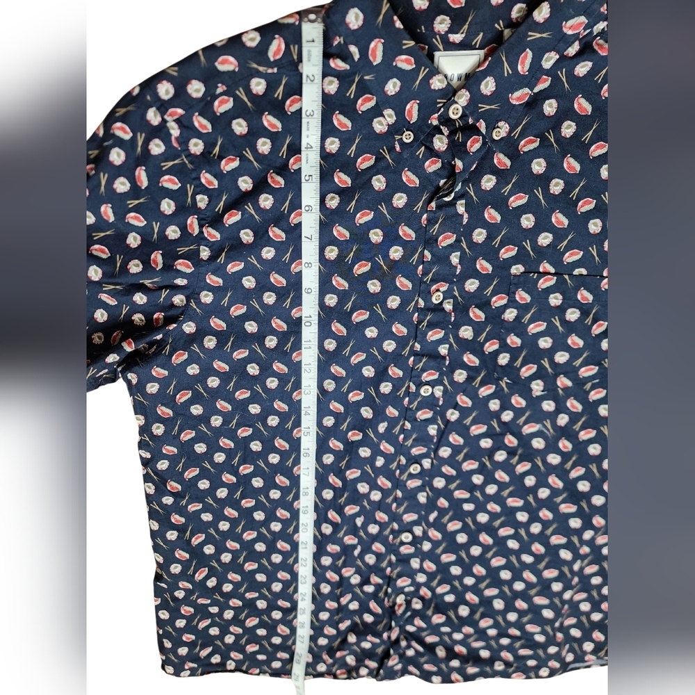 ROWM Sushi Print Cotton Button Down, XL - Picture 5 of 7